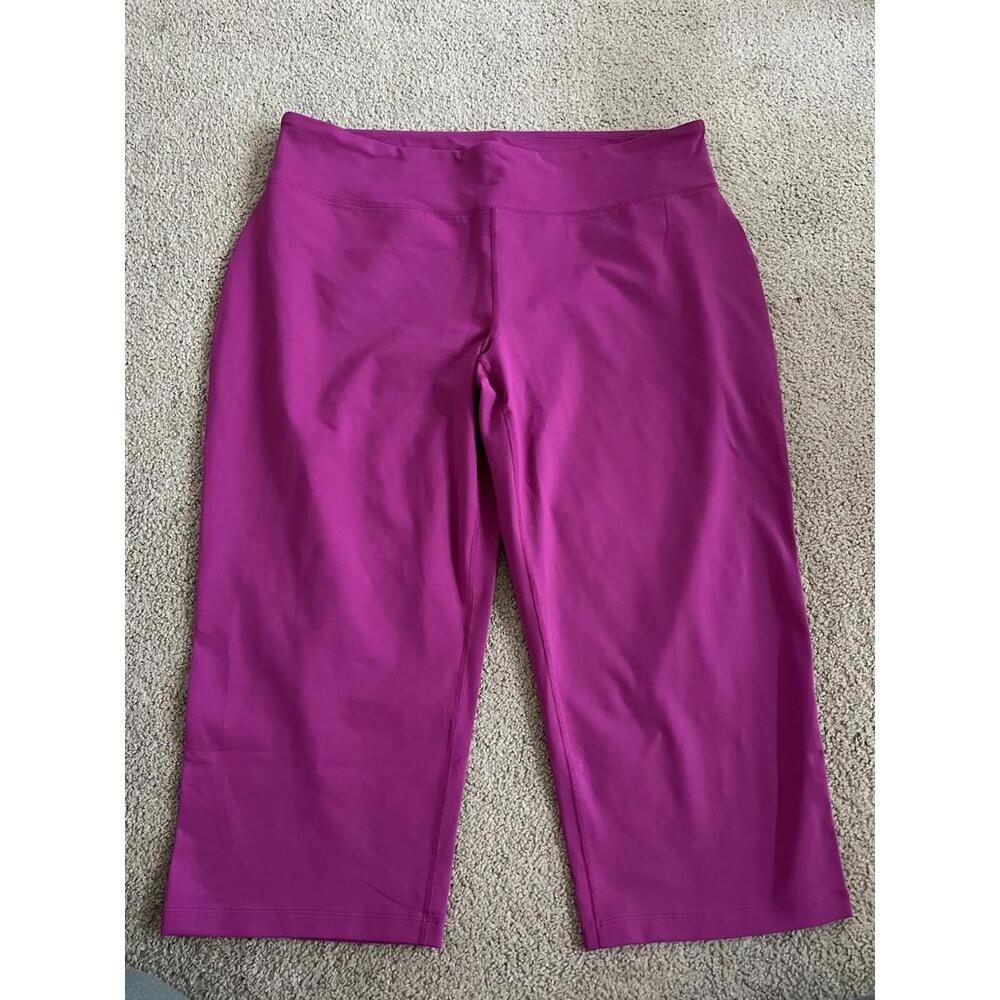 Lands End Women’s 2X Fuschia Magenta Capri Active Leggings Mint Condition